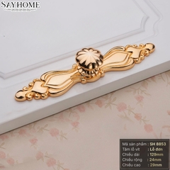 Tay nắm tủ tân cổ điển Vintage màu vàng gold 24k SH8853