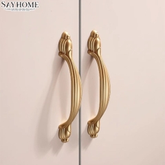 Tay nắm tủ tân cổ điển vintage màu vàng SH8855