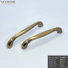 Tay nắm tủ tân cổ điển vintage màu vàng đồng SH8867