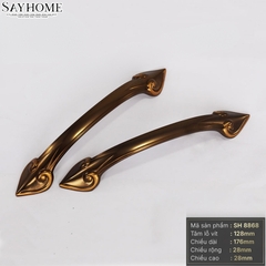 Tay nắm tủ tân cổ điển vintage màu vàng đồng SH8868