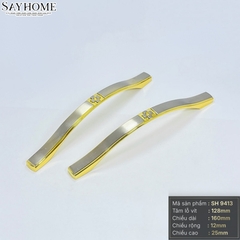 Tay nắm tủ tân cổ điển màu vàng gold bề mặt inox SH9413