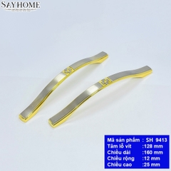 Tay nắm tủ tân cổ điển màu vàng gold bề mặt inox SH9413