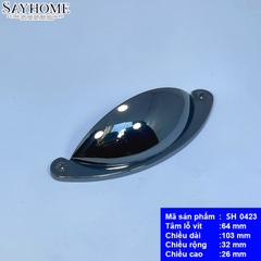 Tay nắm tủ hiện đại bán nguyệt màu đen SH0423