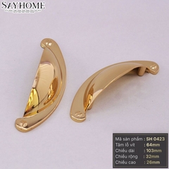 Tay nắm tủ hiện đại bán nguyệt màu vàng gold SH0423