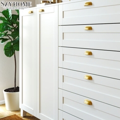 Tay nắm tủ hiện đại bán nguyệt màu vàng gold SH5585