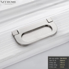Tay nắm tủ hiện đại dạng phẳng màu bạc xước SH9390