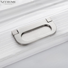 Tay nắm tủ hiện đại dạng phẳng màu bạc xước SH9390
