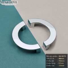 Tay nắm tủ hiện đại hình bán nguyệt màu bạc SH9207
