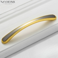 Tay nắm tủ hiện đại màu bạc vàng SH9210
