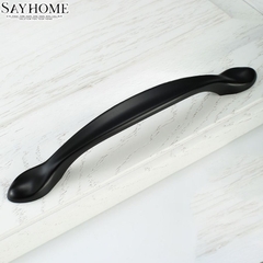 Tay nắm tủ hiện đại màu đen và màu bạc SH8890