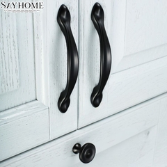 Tay nắm tủ hiện đại màu đen và màu bạc SH8890