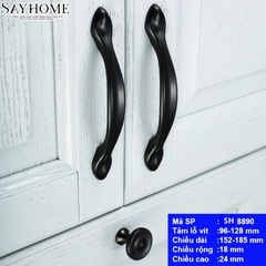 Tay nắm tủ hiện đại màu đen và màu bạc SH8890