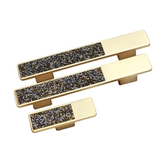 Tay nắm tủ hiện đại màu vàng gold khảm đá SH8971