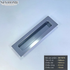 Tay nắm âm tủ hiện đại màu bạc SH1074