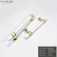 Tay nắm đũa hiện đại màu trắng vàng SH5526