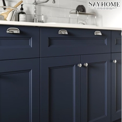 Tay nắm tủ hiện đại bán nguyệt màu bạc SH5585