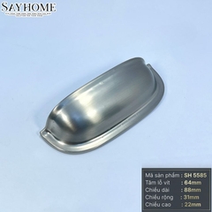 Tay nắm tủ hiện đại bán nguyệt màu bạc SH5585