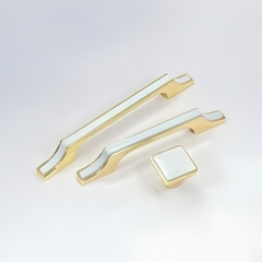 Tay nắm tủ hiện đại màu trắng vàng gold SH5632