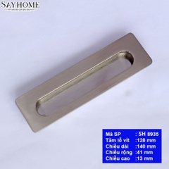 Tay nắm âm tủ cao cấp màu bạc xước SH8935