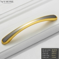 Tay nắm tủ hiện đại màu bạc vàng SH9210