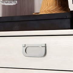 Tay nắm tủ hiện đại dạng phẳng màu bạc xước SH9390