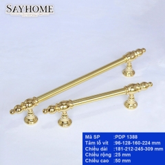 Tay nắm tủ tân cổ điển màu vàng bóng PDP1388