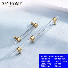 Tay nắm tủ hiện đại Acrylic Đế Đồng PDP2203-2