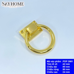 Tay nắm tủ hiện đại khoen tròn vàng bóng PDP2661