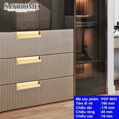 Tay nắm âm tủ hiện đại màu vàng mờ PDP8031-1