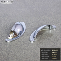 Tay nắm tủ hiện đại bán nguyệt màu inox SH0423