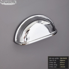 Tay nắm tủ hiện đại con sò màu inox SH0430