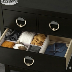 Tay nắm tủ khoen tròn tân cổ điển Vintage màu vàng đen SH1010