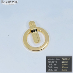 Tay nắm tủ khoen tròn tân cổ điển Vintage màu vàng gold SH1032