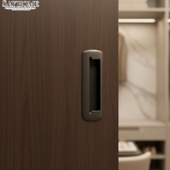 Tay nắm âm tủ hiện đại màu xám đen SH1036