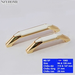 Tay nắm tủ tân cổ điển màu vàng trắng SH1063