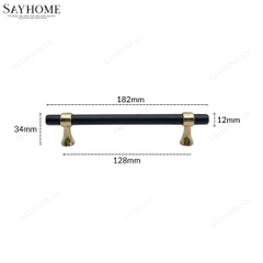 Tay nắm đũa tân cổ điển Vintage màu vàng đen SH1362