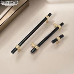 Tay nắm đũa tân cổ điển Vintage màu vàng đen SH1362