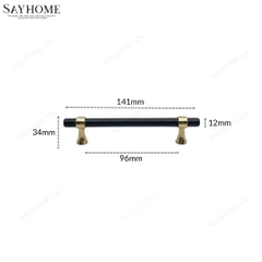 Tay nắm đũa tân cổ điển Vintage màu vàng đen SH1362