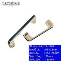 Tay nắm tủ hiện đại màu vàng Gold mặt đen SH1168
