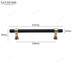 Tay nắm đũa tân cổ điển Vintage màu vàng đen SH1362