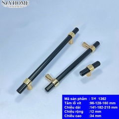 Tay nắm đũa tân cổ điển Vintage màu vàng đen SH1362