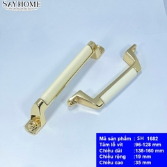 Tay nắm tủ tân cổ điển Vintage màu vàng & trắng SH1682