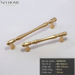 Tay nắm tủ tân cổ điển Vintage màu vàng gold SH18V46 tại thành phố Hồ Chí Minh