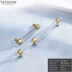 Tay nắm tủ hiện đại acrylic đế liên kết đồng SH2203