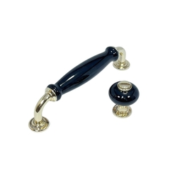 Tay nắm tủ tân cổ điển Vintage màu đen vàng SH2215