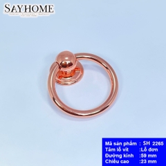 Tay nắm tủ khoen tròn hiện đại màu vàng hồng rose gold SH2265