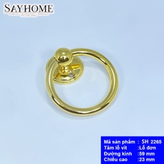 Tay nắm tủ khoen tròn hiện đại màu vàng gold SH2265