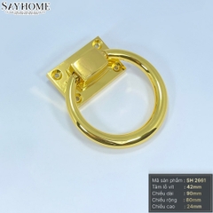 Tay nắm tủ khoen tròn hiện đại vàng gold SH2661