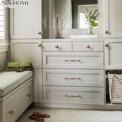 Tay nắm tân cổ điển Vintage màu vàng đồng SH3113