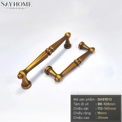 Tay nắm tân cổ điển Vintage màu vàng đồng SH31D13 tại thành phố Hồ Chí Minh